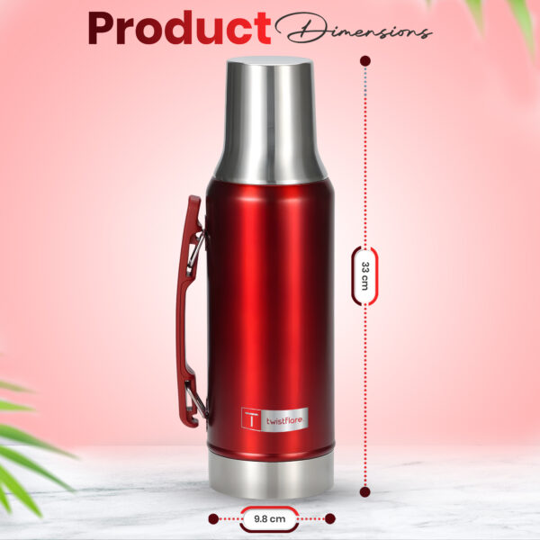 Stanley Classic Vacuum Bottle 1L – Matte RED | Legendary Thermal Insulation for All-Day Hot & Cold Beverages RED - Image 5