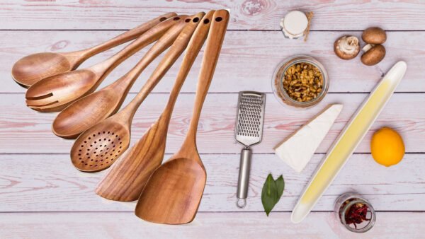 6-Piece Wooden Spoons for Cooking – Premium Teak Wood Utensils with Smooth Finish – Non-Stick, Comfortable Grip Wooden Spoon Set – Durable Wooden Cooking Utensils for All Your Culinary Needs - Image 5